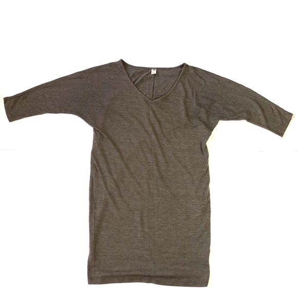 Old Navy 3/4 Dolman Sleeve V-Neck Shift Dress in Heathered Brown Size Small - Picture 1 of 4